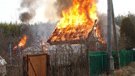 Произошел пожар на 2-х Ярегских дачах в СОТ «Кедр». 